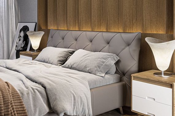 KAWOLA Polsterbett ANNY, Bett, Leder oder Velvet, versch. Größen und versch. Farben