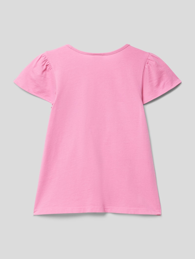 T-Shirt mit Paillettenbesatz in pink