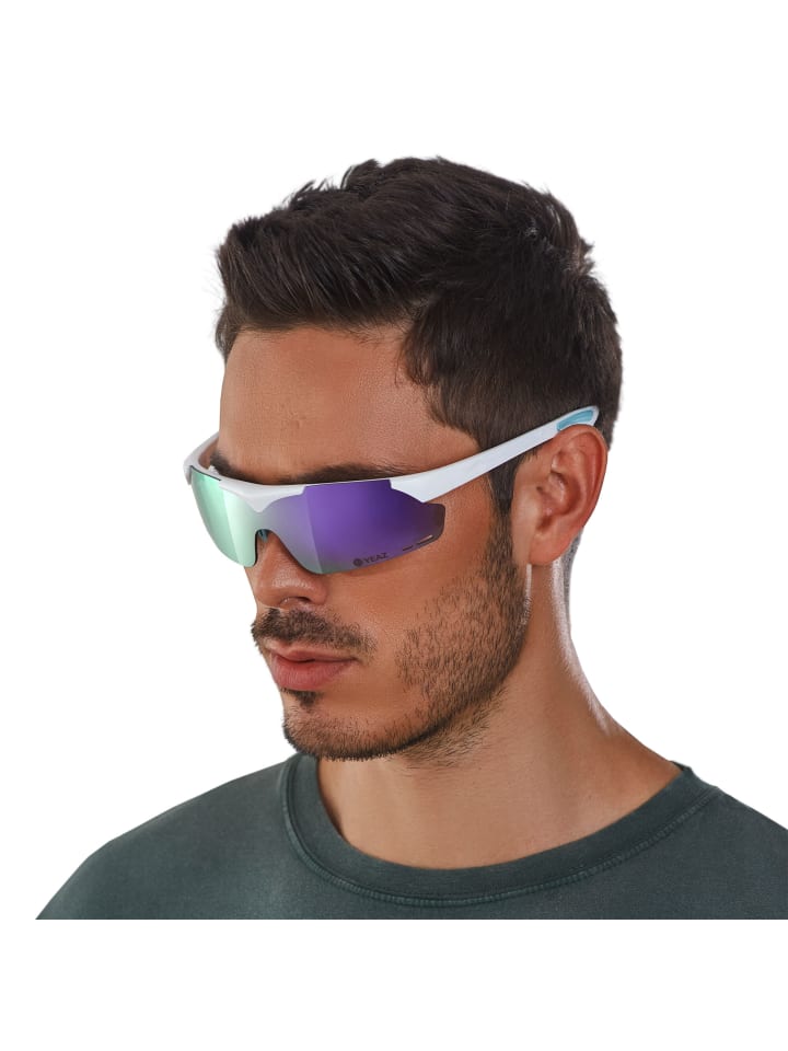 YEAZ SUNUP Set Magnet-Sport-Sonnenbrille in mattweiß günstig kaufen onesize