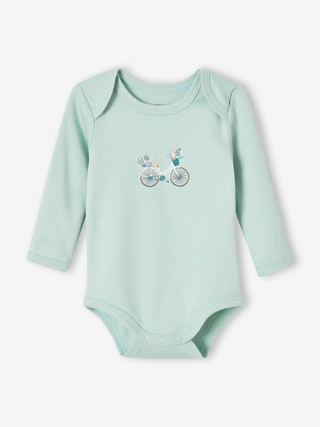 Lot de 5 bodies manches longues bébé emmanchure US lot rose grisé