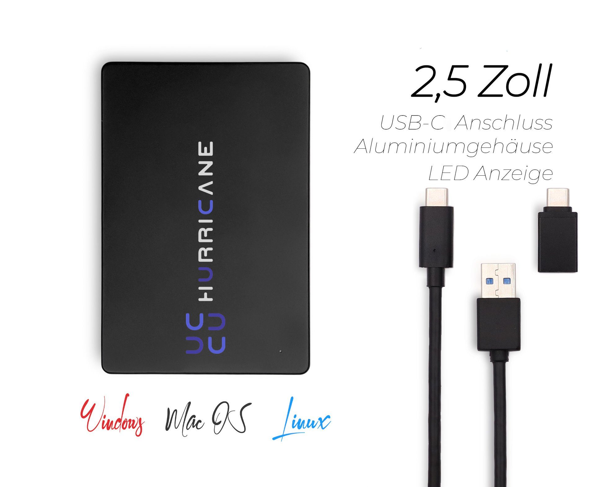 HURRICANE MD25C3 Tragbare Externe Festplatte 500GB 2,5