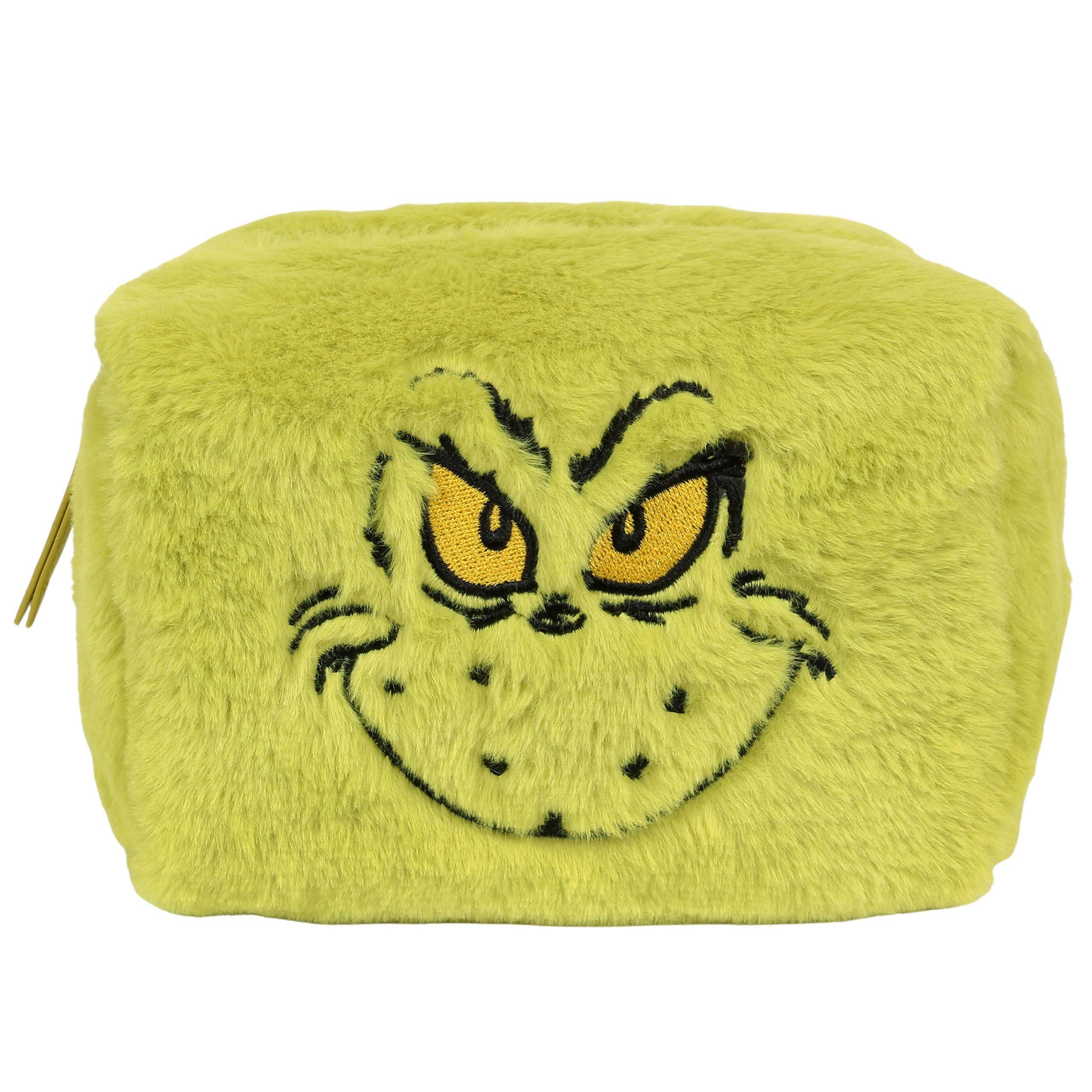 Sarcia.eu Kulturbeutel Grinch Plüsch Schminktasche quadratisch, mit Reißverschluss
