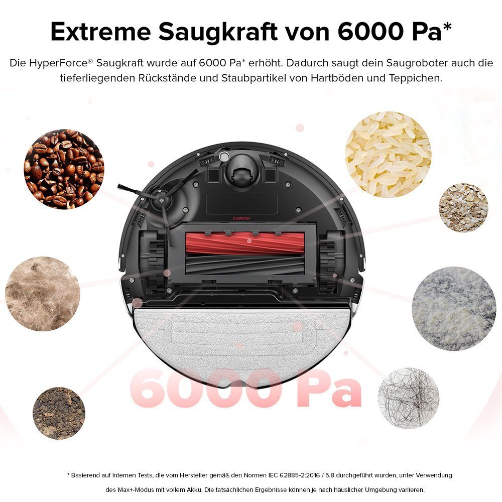 Roborock Saugroboter S8, 69,00 W, 6000Pa, DuoRoller-Bürste, VibraRise Wischen, 3D-Mapping, 3D-Strukturiertes Licht, Kindersicherung, APP Control, Upgrade von Roborock S7, VS S7 MaxV
