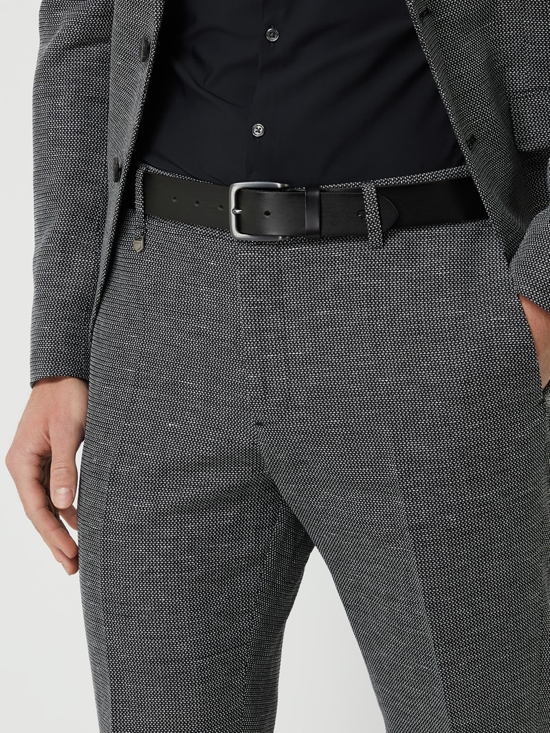 Ledergürtel mit Dornschließe Modell 'Scott' in schwarz