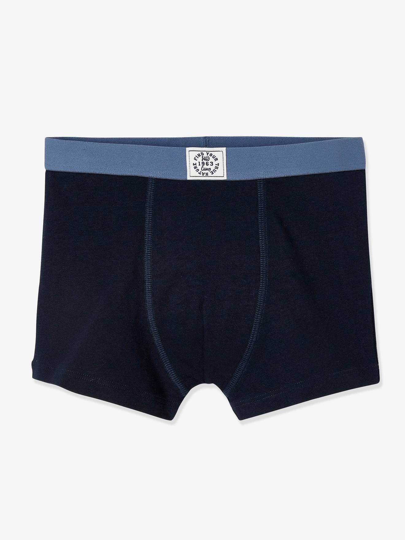 Vertbaudet 5er-Pack Jungen Boxershorts BASIC Oeko-Tex - pack blau/weiß/grau