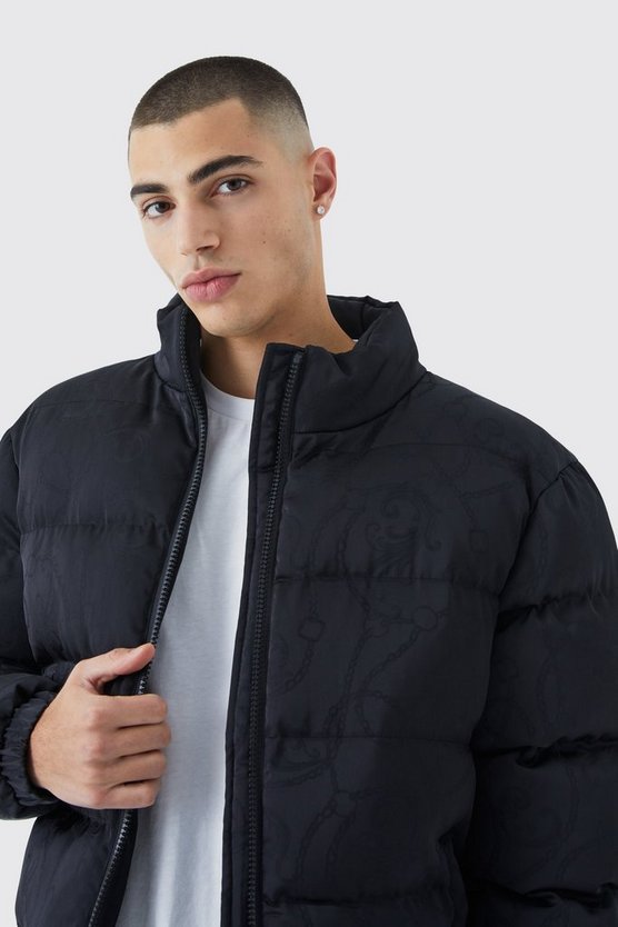 Satin-Steppjacke mit Trichterkragen