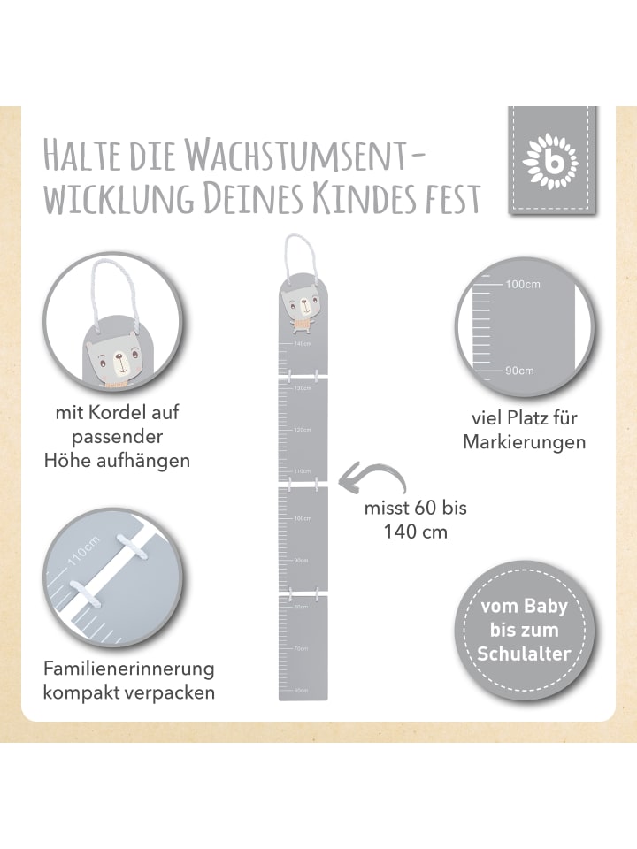 Bieco Spielwaren Holz Kindermesslatte Katze in Grau günstig kaufen onesize