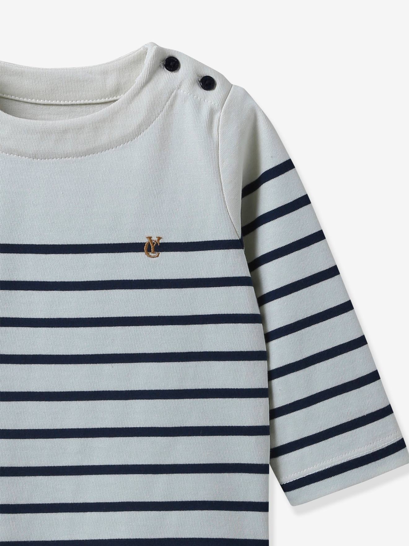T-shirt marinière Bébé CYRILLUS rayé bleu
