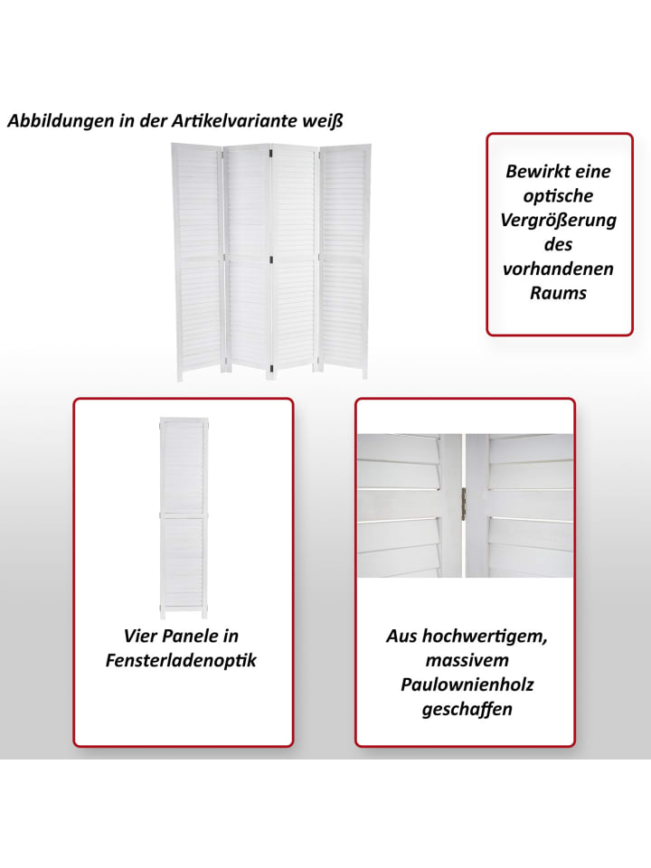 MCW Paravant C30 im Shabby-Look, Braun günstig kaufen onesize