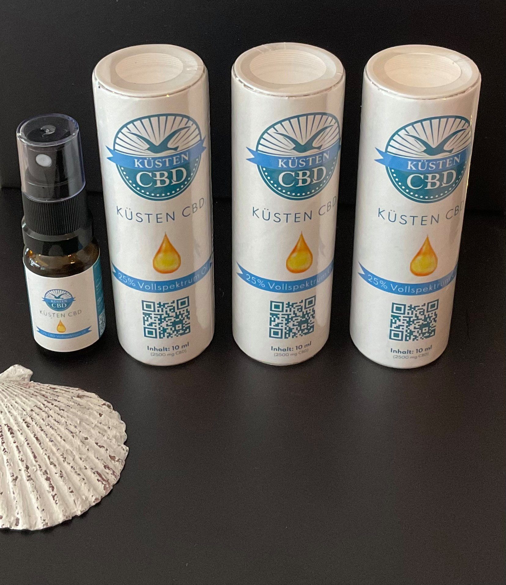 Küsten CBD Mundwasser, Mundpflegeöl 25% CBD - 3 für 2 Sparset, Vollspektrum 