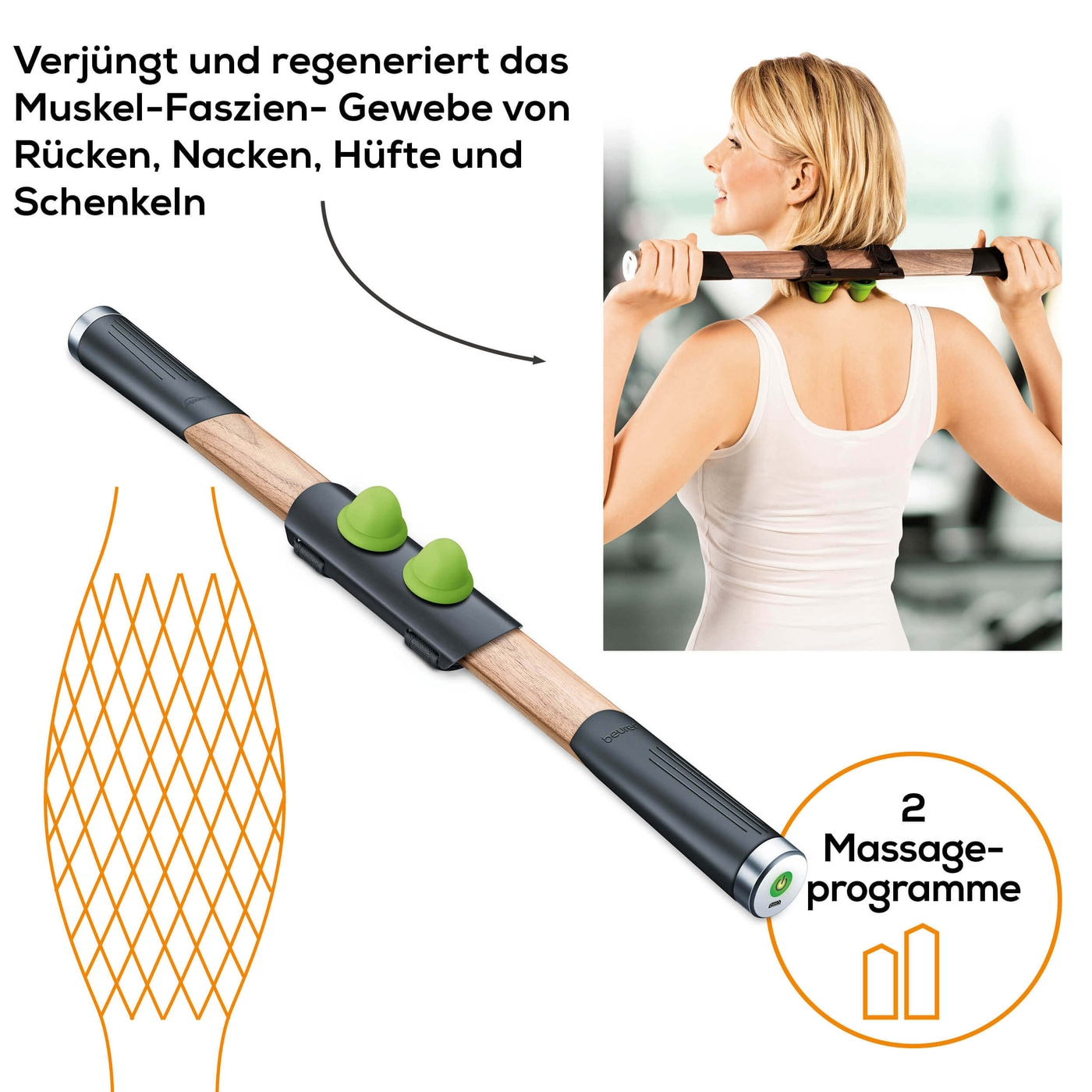 Beurer Faszien-Massagegerät fascia releaZer® und deep releaZer®-Das Faszien-Massagerät löst Faszienverklebungen & verjüngt das Muskel-Gewebe