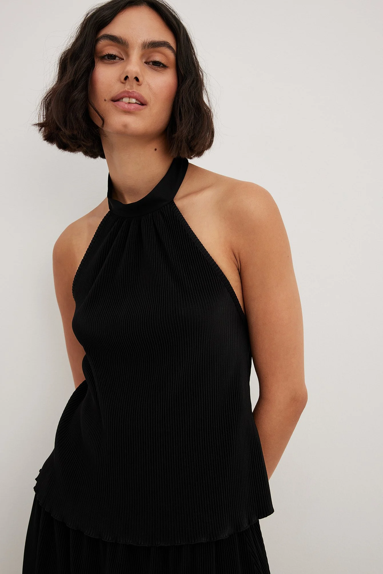 Plissiertes Neckholder-Top