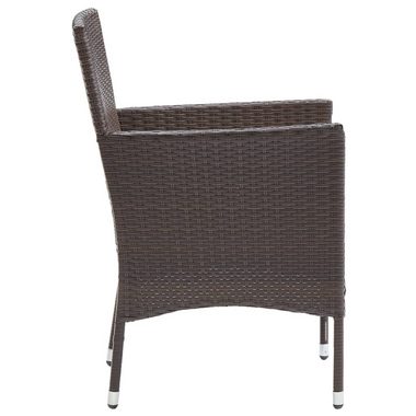vidaXL Gartenstuhl Garten-Essstühle 2 Stk. Poly Rattan Braun (2 St)