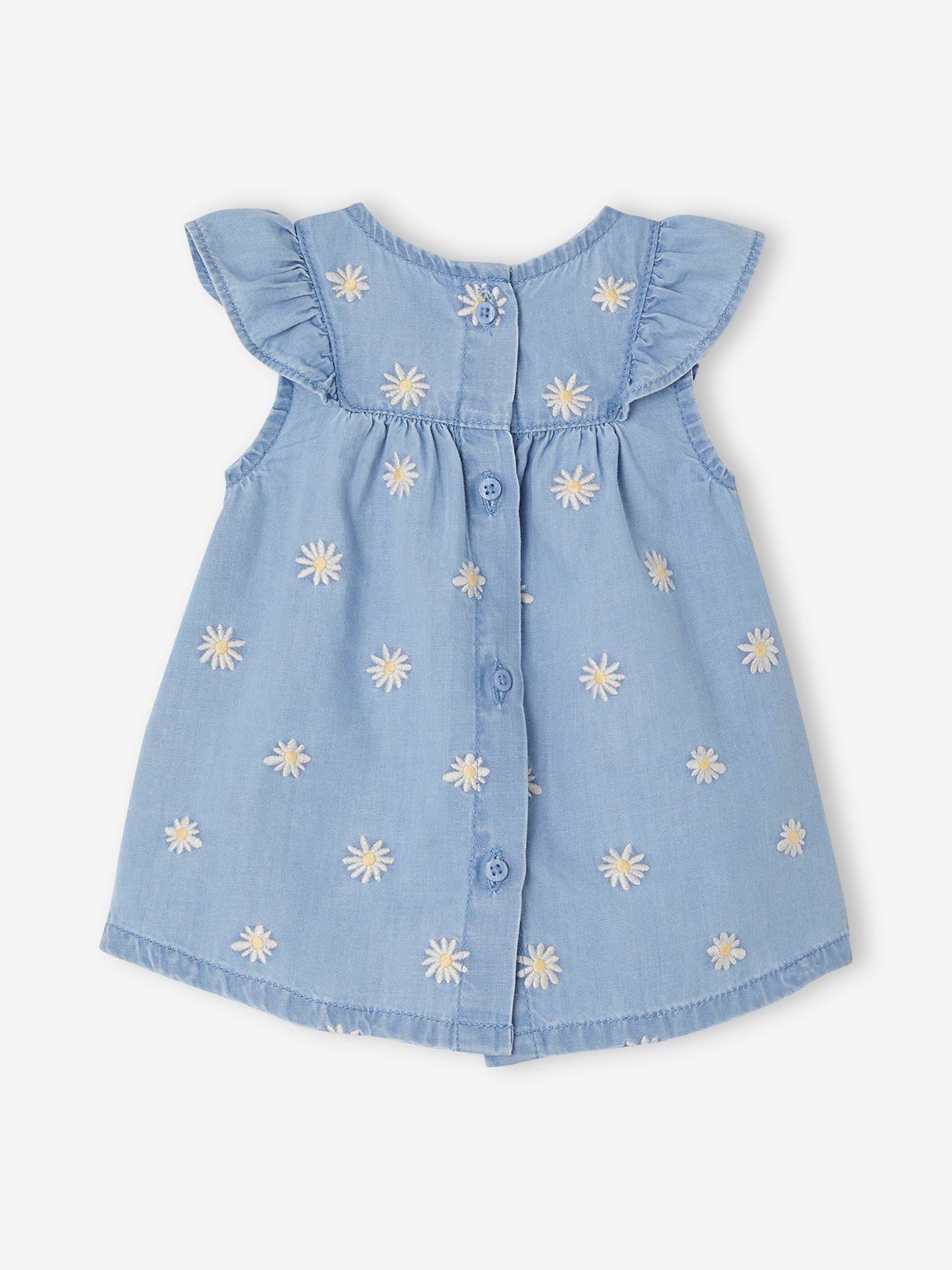 Vertbaudet Mädchen Baby-Set: Kleid & Shorts - gebleicht