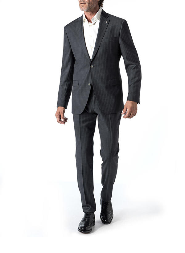 ROY ROBSON, Anzug, Regular Fit, Schurwolle Super130, grau gestreift