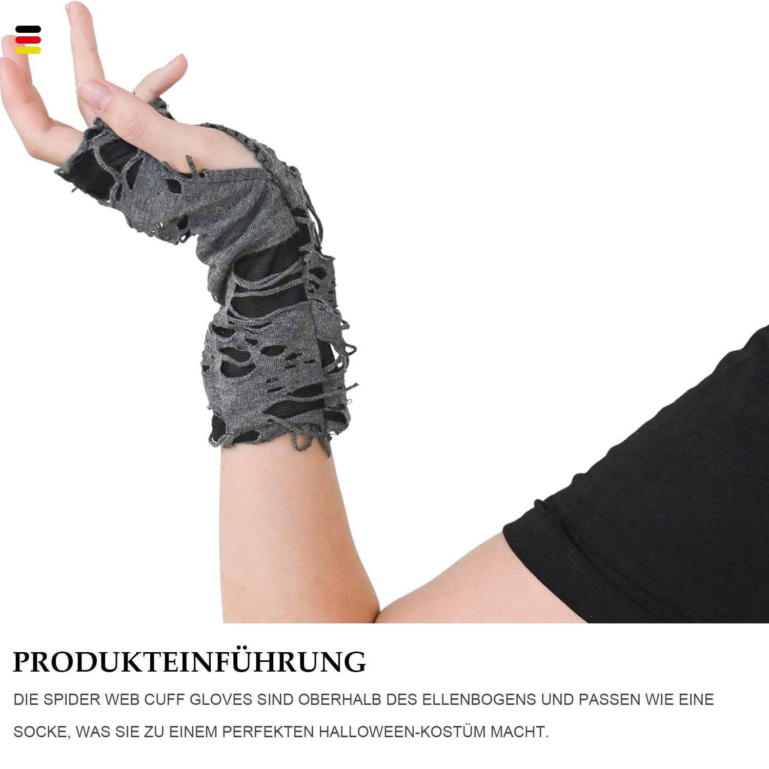 MAGICSHE Armstulpen Fingerlose Langarm Gestrickte Warme Armstulpen Gotische Accessoires