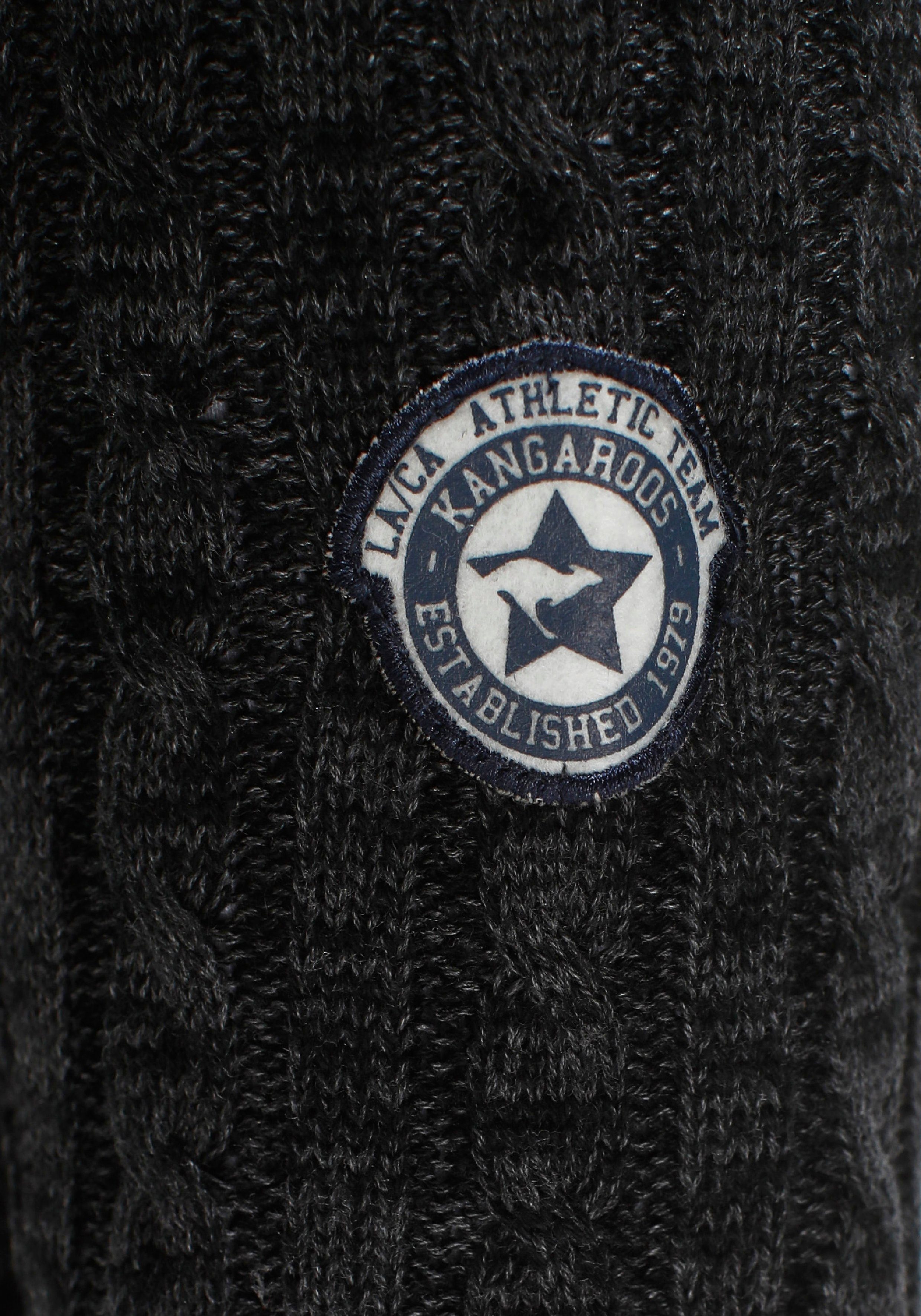 KangaROOS Longstrickjacke mit trendigem Zopfmuster und Taschen