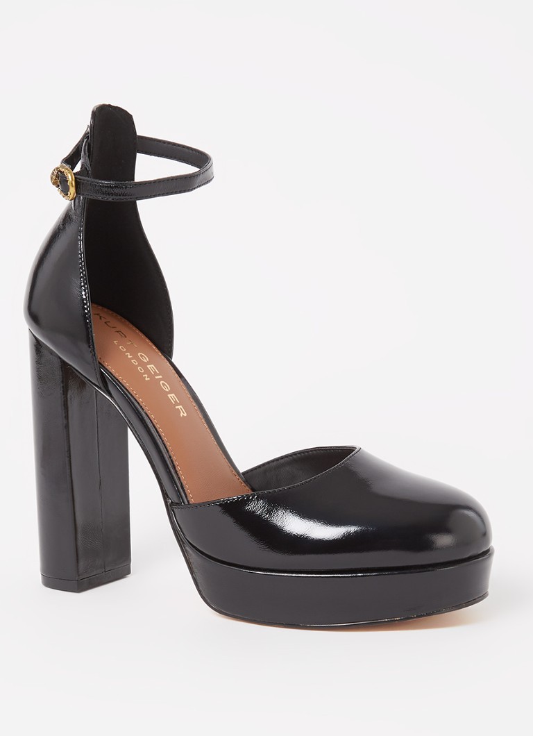 Kurt Geiger Shoreditch -lakkanahkainen avokas platform-pohjalla