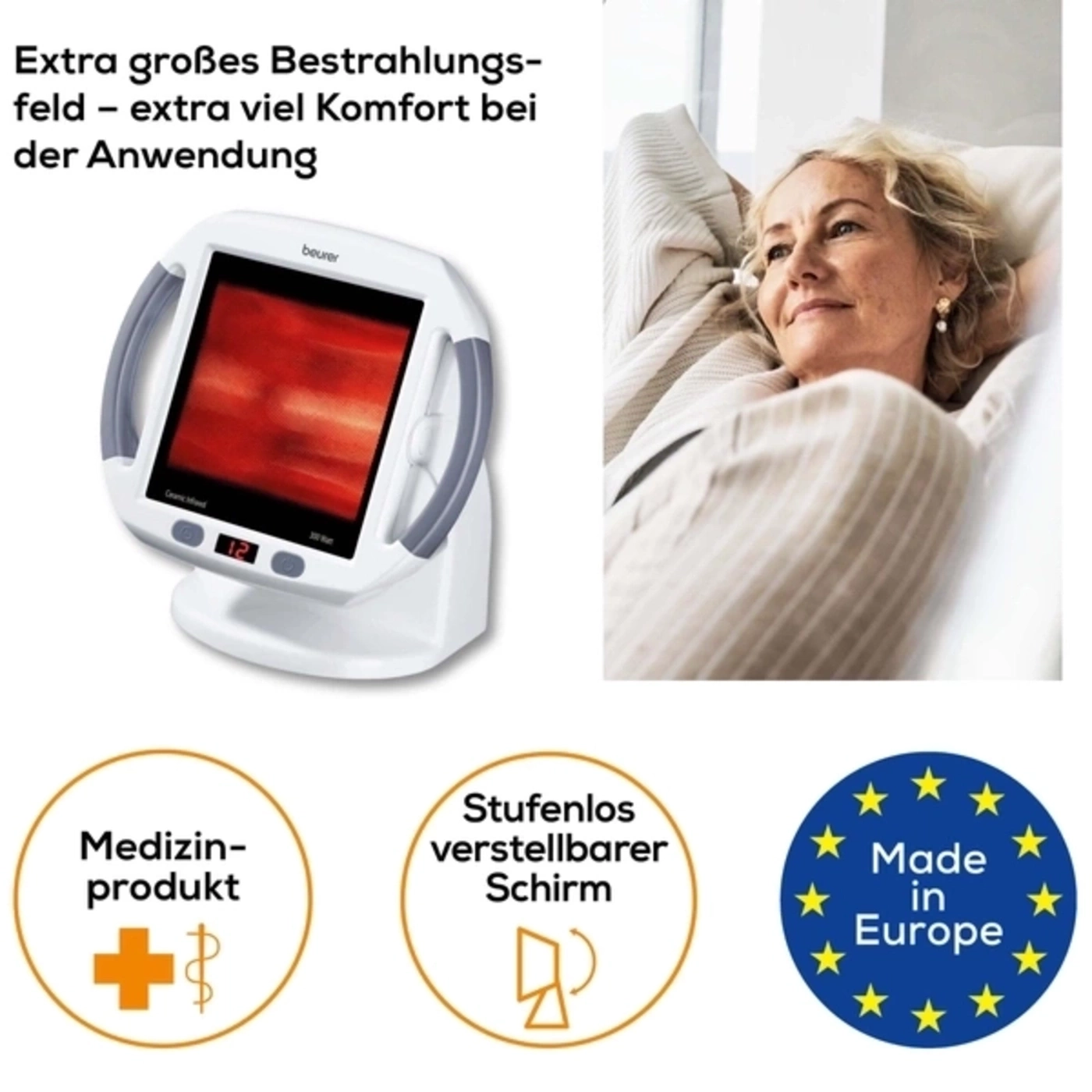 Bundle - MG 180 Massage Gun Muskelmassagegerät & Infrarot-Wärmestrahler IL 50-Unsere Massage- und Wärmeoffensive