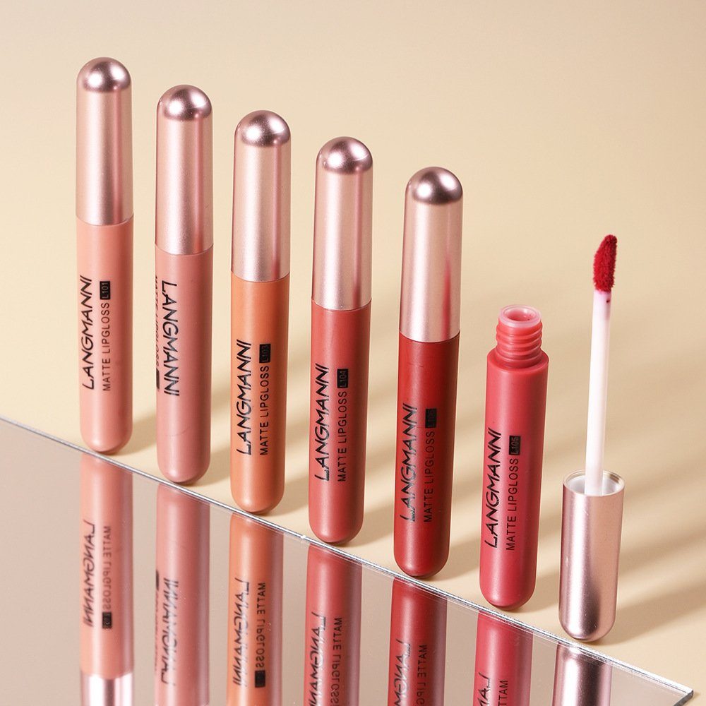 POCHUMIDUU Lippenstift-Set 6 Lippenstifte Matte Velvet Matte Lip Gloss Set, 6-tlg., Kosmetische Geschenksets