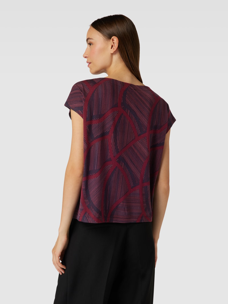 Blusenshirt mit Allover-Muster in bordeaux rot