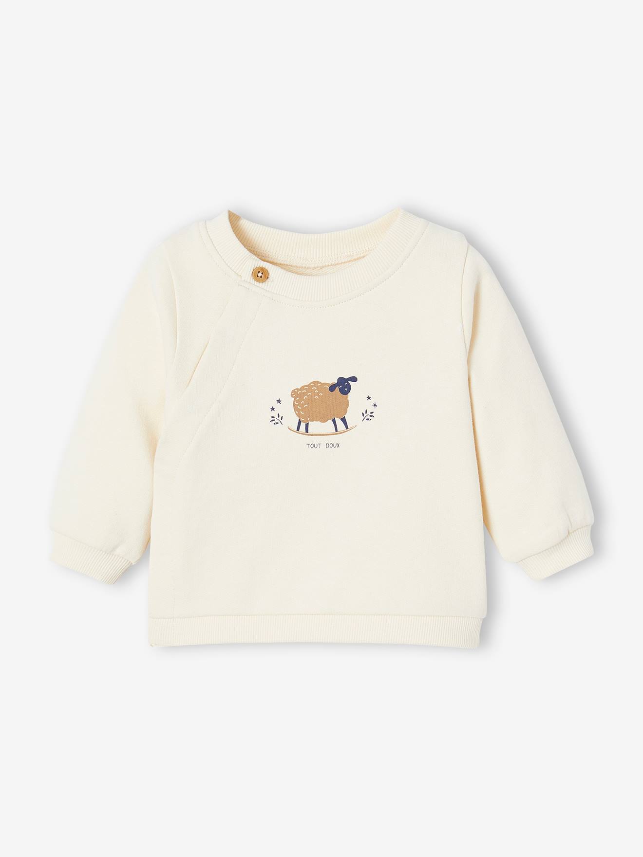 Sweat bébé imprimé mouton écru