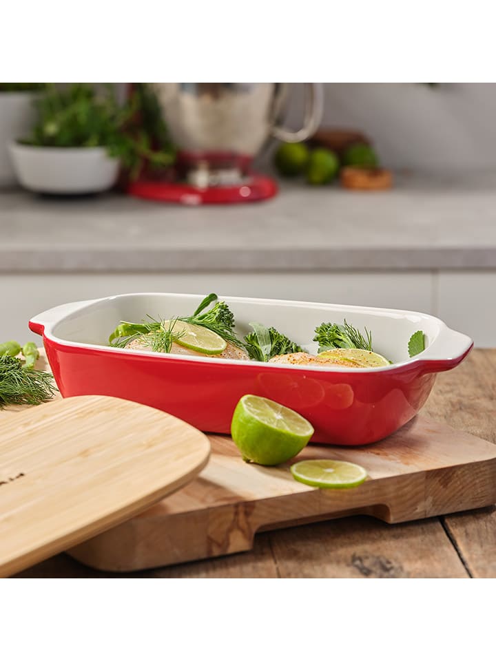 KitchenAid 2tlg. Set: Auflaufform in Rot - (B)31 x (H)18,5 x (T)6 cm günstig kaufen onesize