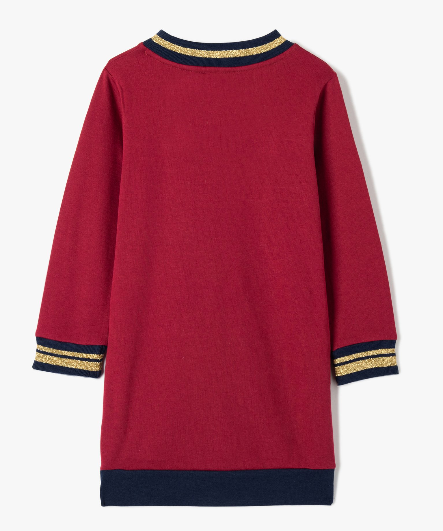 Robe fille en matière sweat à détails pailletés - Harry ... rouge fonce | GEMO