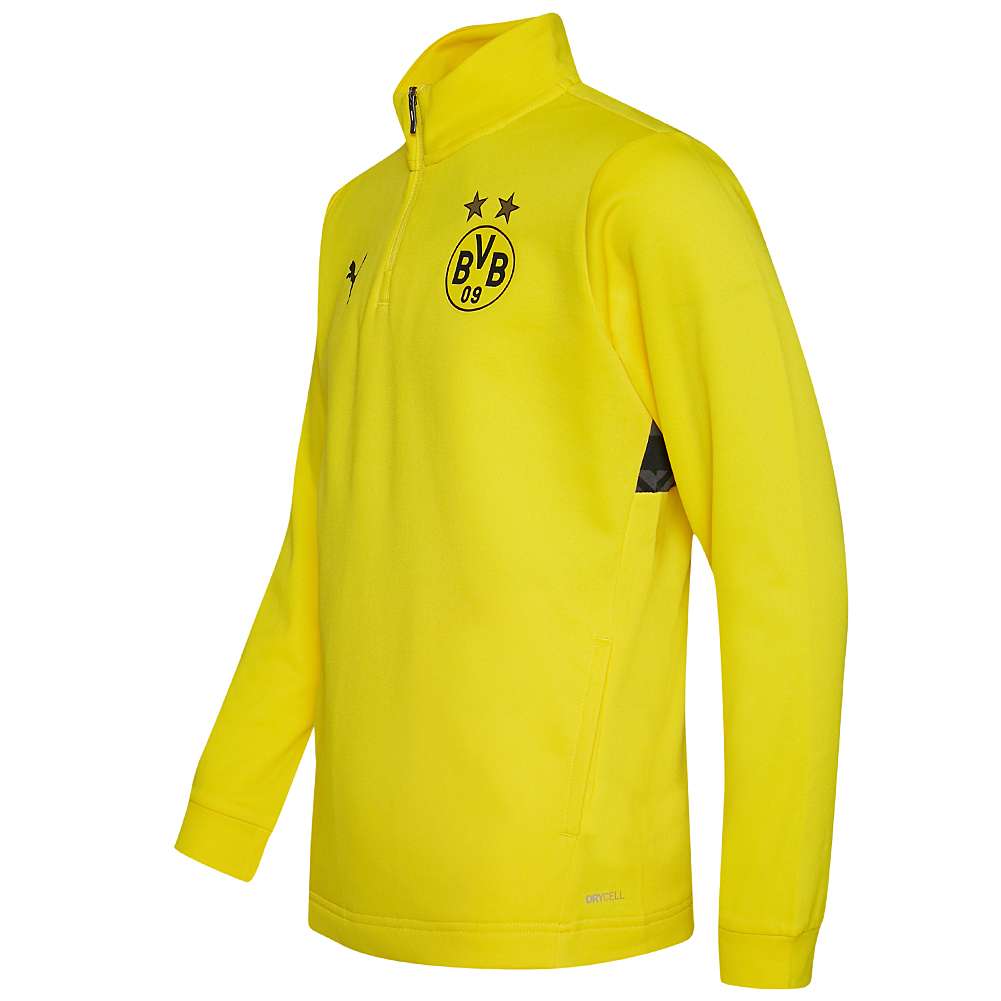 Borussia Dortmund BVB PUMA Prematch 1/4 Zip Kinder Sweatshirt 765022-01