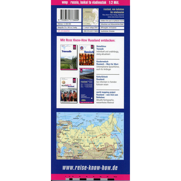 Reise Know-How Landkarte Russland - vom Baikalsee bis Wladiwostok 1 : 2 000 000 - Straßenkarte
