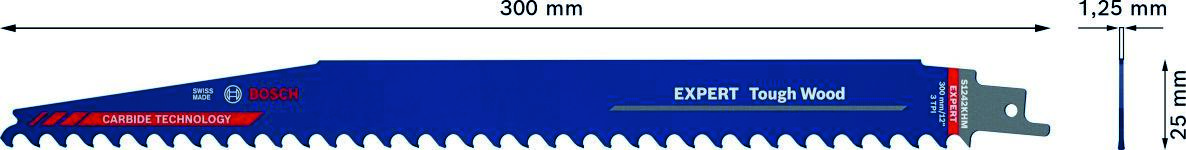 Bosch Blauw Accessoires 2608900406 Expert âTough Woodâ S 1242 KHM reciprozaagblad 1 stuk