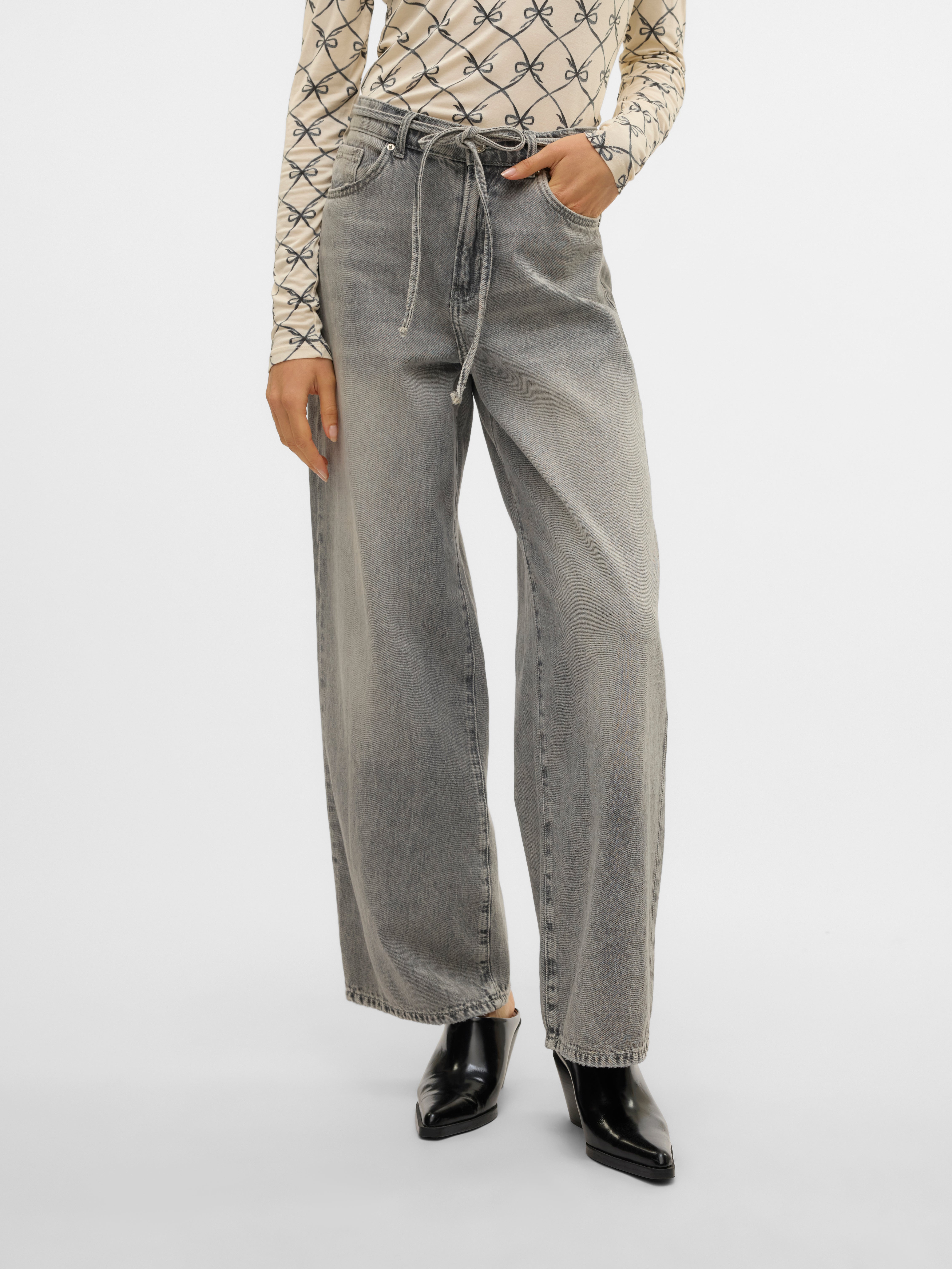 VMWIEN Mid Rise Weiter Beinschnitt Jeans