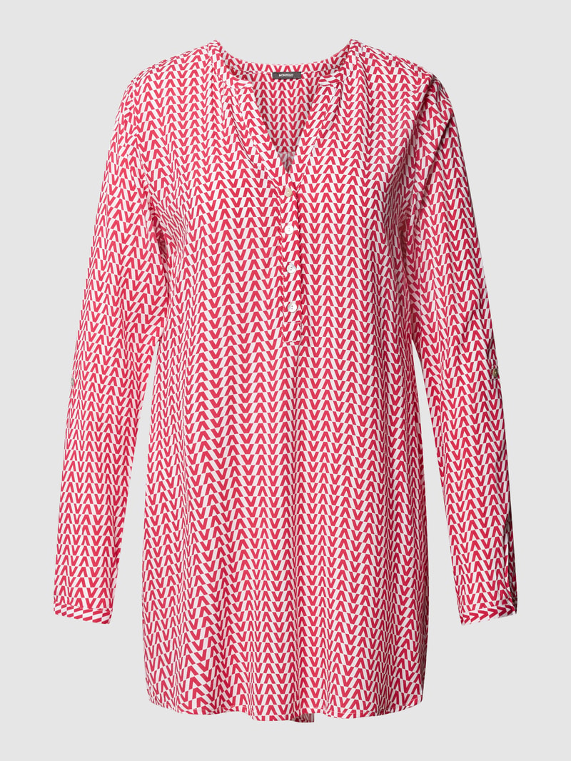 Blusenshirt mit Allover-Muster in metallic rosa