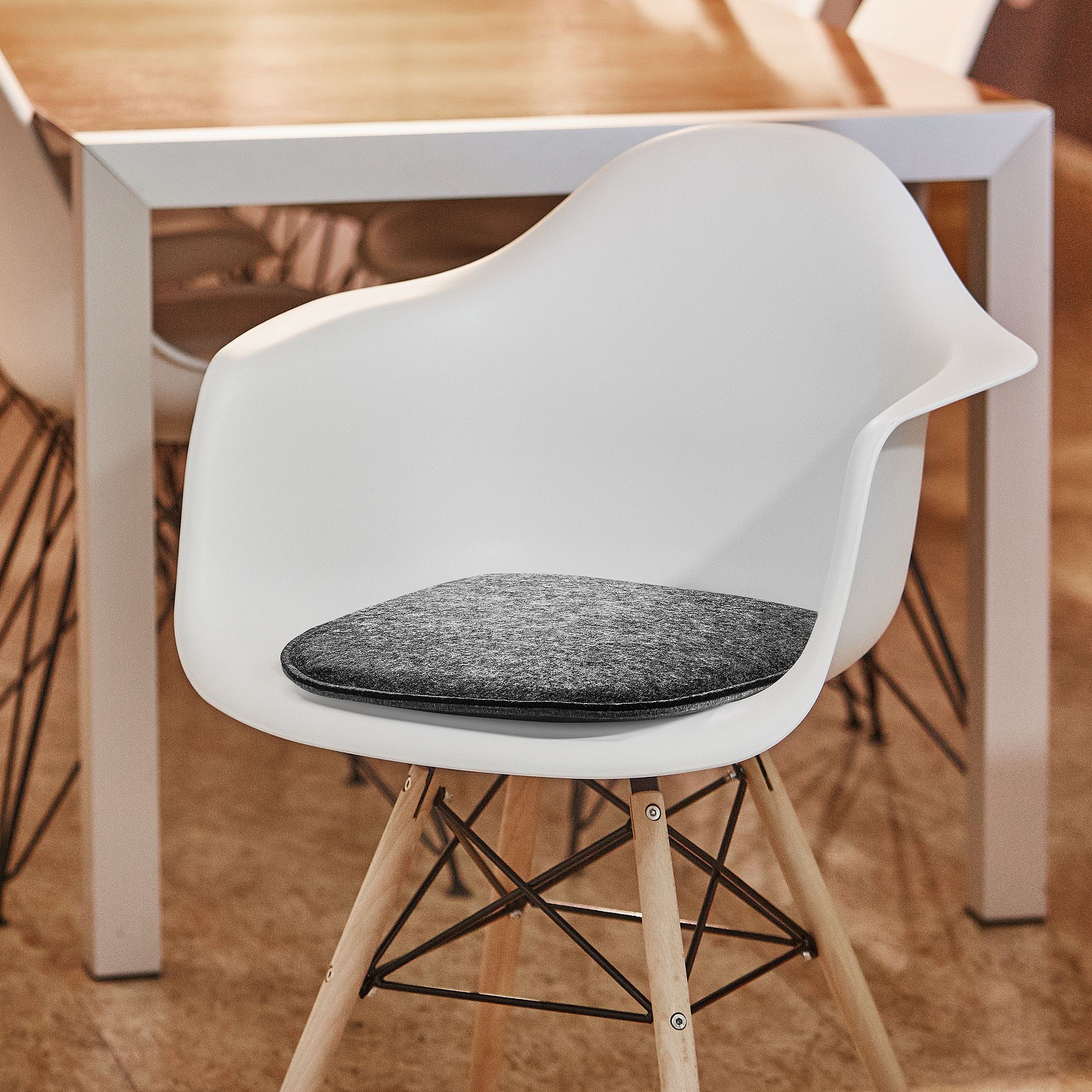 Amare home Sitzkissen Kissen Filzkissen Trapez mit runden Ecken 6er Set