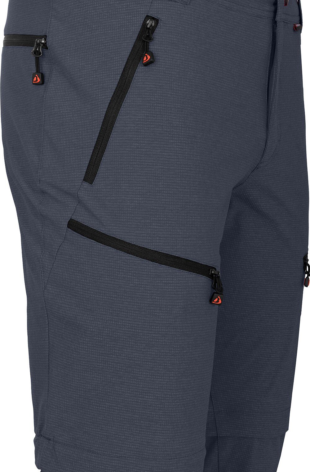 Bergson Zip-off-Hose LEBIKO Zipp-Off Herren Wanderhose, robust, elastisch, Normalgrößen, grau/blau