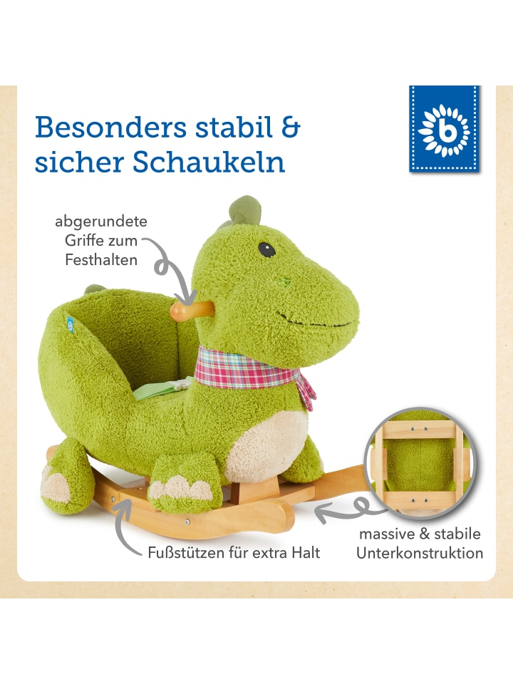 Bieco Spielwaren Plüsch Schaukeltier Dino in Grün günstig kaufen onesize