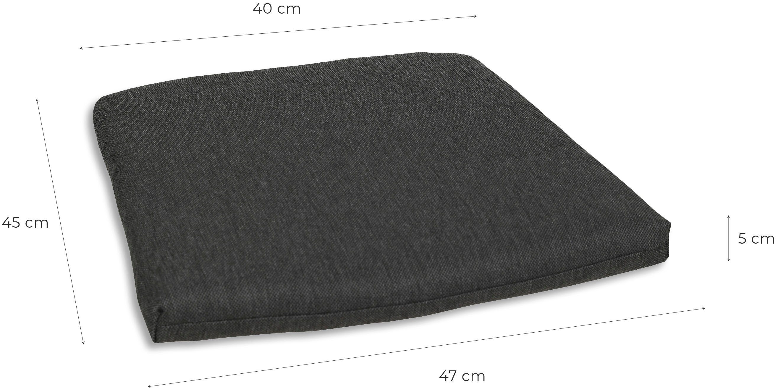 GO-DE Sitzkissen Selina, 2er Set, 40x5x45 cm, wasserabweisend