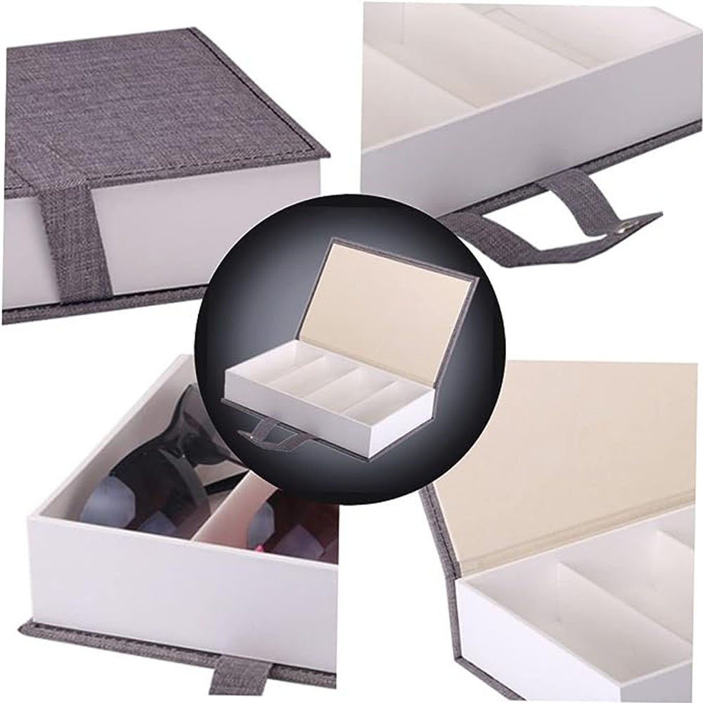 Sarfly Brillenetui 4 Brillen-Display-Aufbewahrungsbox Sonnenbrillen-Aufbewahrungsbox, Brillenhalter-Etui Brillen-Aufbewahrungsschubladen