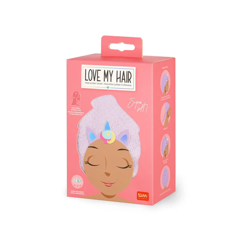 Toalla tipo turbante para el cabello - Love my Hair