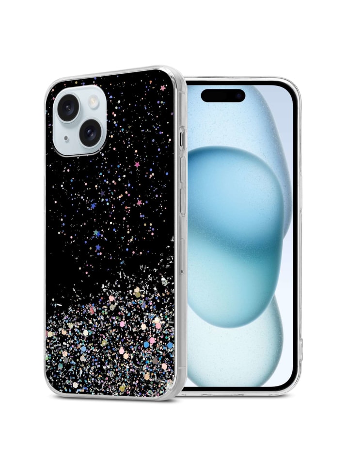 cadorabo Hülle für Apple iPhone 15 Glitter in Schwarz mit Glitter günstig kaufen onesize