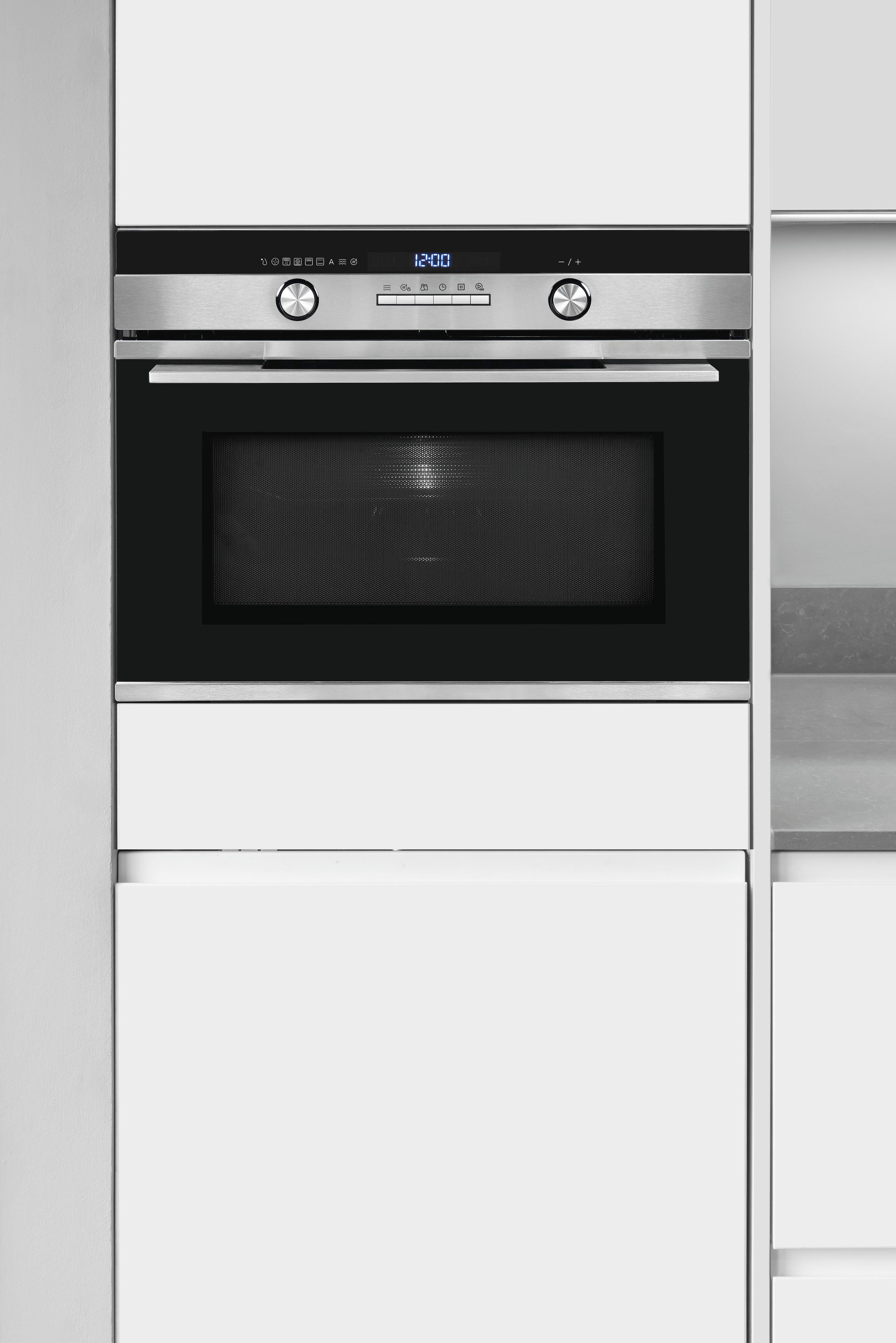 vonReiter Einbau-Mikrowelle VREBM 4550 G, Mikrowelle mit Backofenfunktion, Grill, Heißluft, Auftaufunktion, 50,00 l, Digitaler Timer