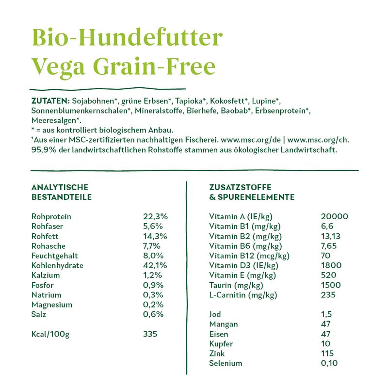 Yarrah Bio Ökologisches Hundefutter Vega Getreidefrei