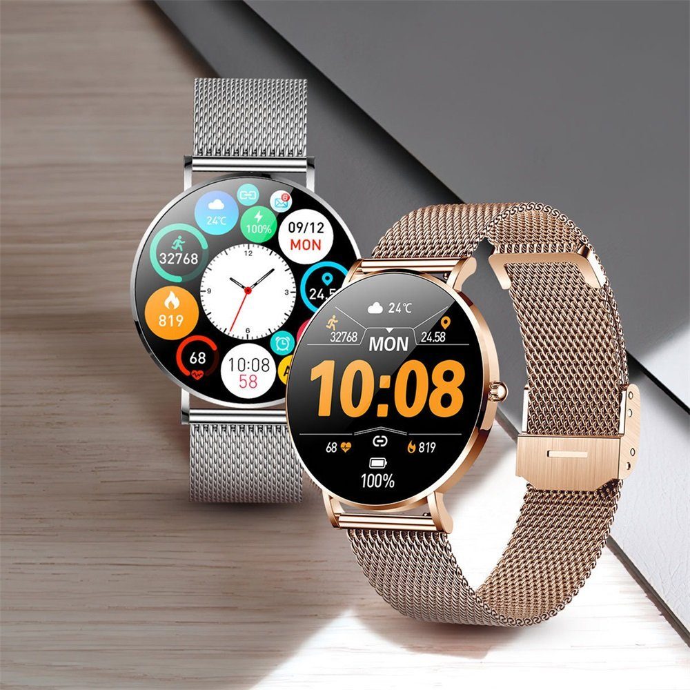 Rutaqian Smartwatch Damen Fitnesstracker Schlaf Sportuhr Geschenke für Frauen Smartwatch
