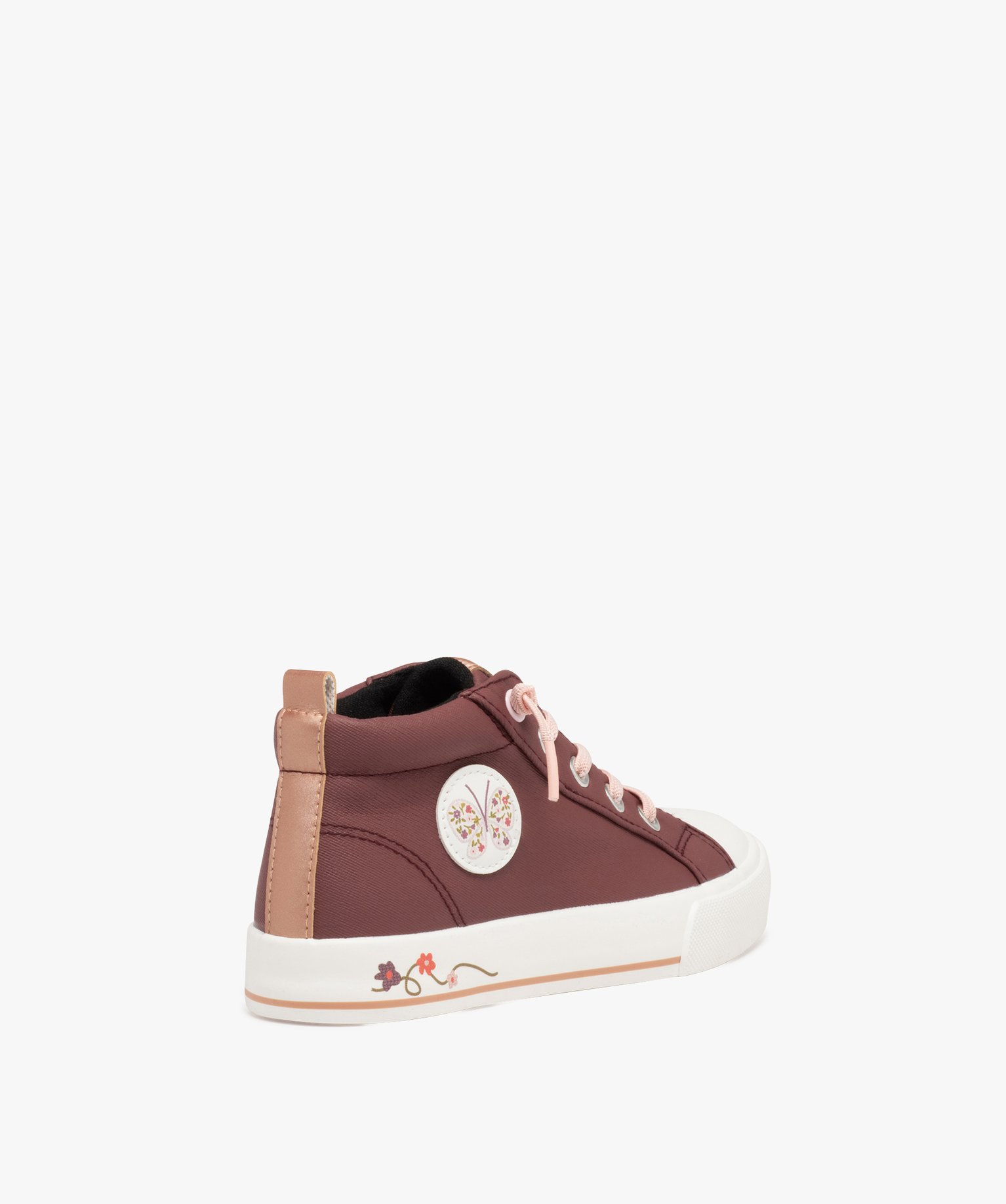 Baskets fille mid-cut déperlantes bordeaux | GEMO