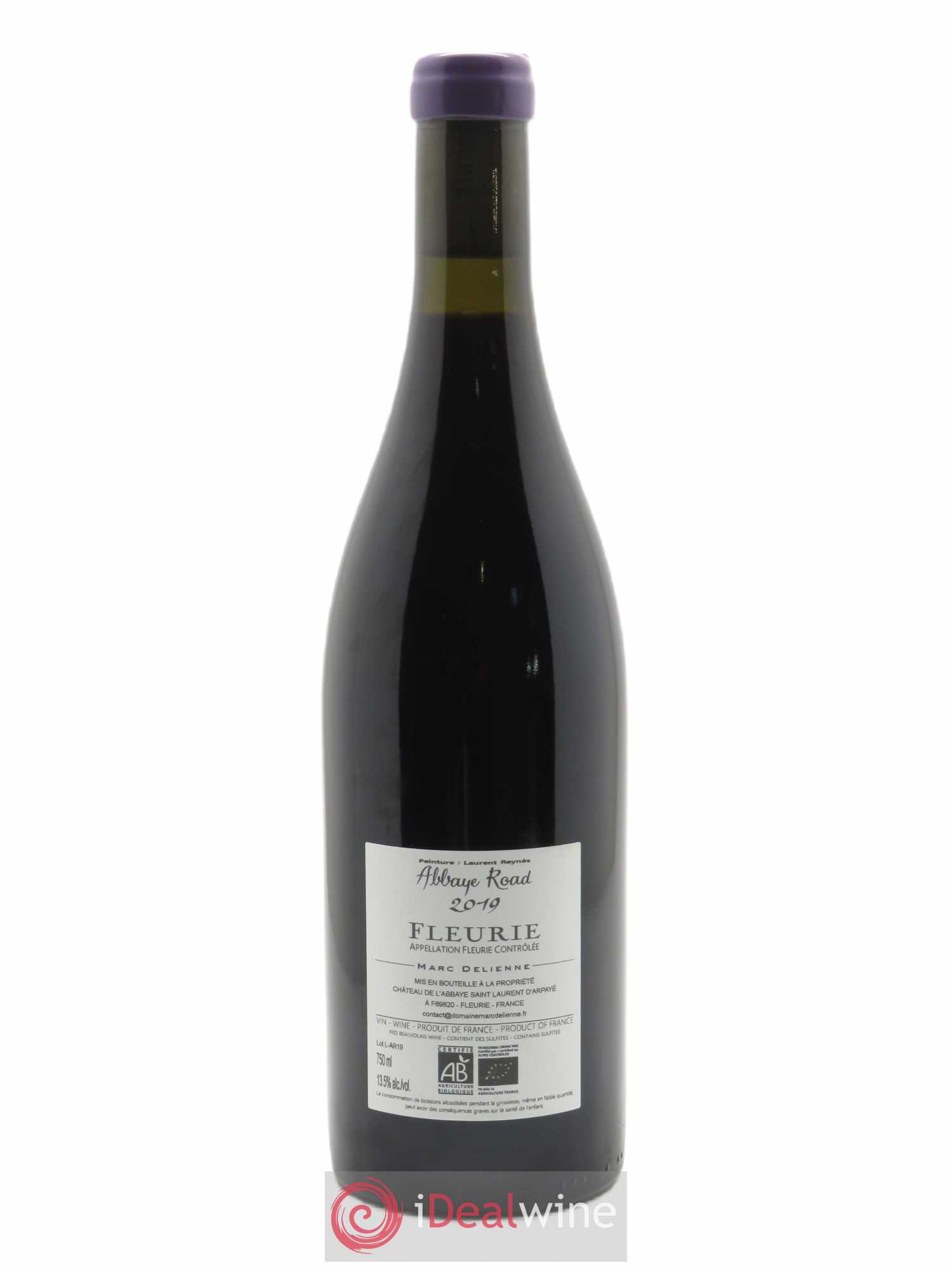 Fleurie Abbaye Road Marc Delienne  2019 - Lot de 1 Bouteille