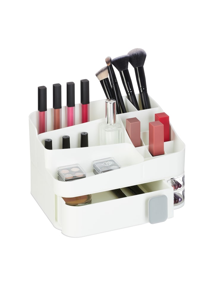 relaxdays Make Up Organizer in Weiß - (B)26 x (H)15 x (T)21 cm günstig kaufen onesize
