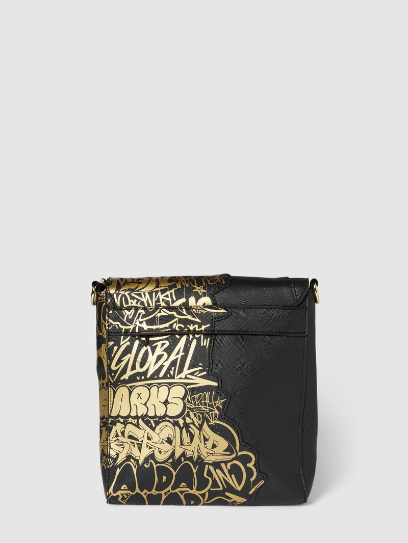 Handtasche mit Motiv-Print in schwarz