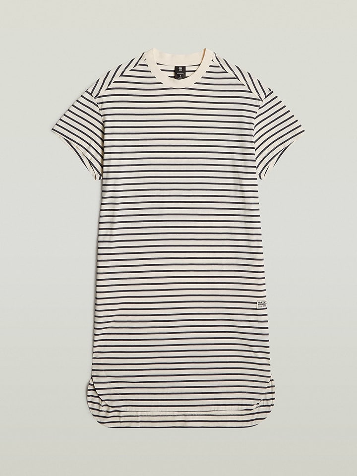 G-Star Kleid in Creme/ Schwarz günstig kaufen