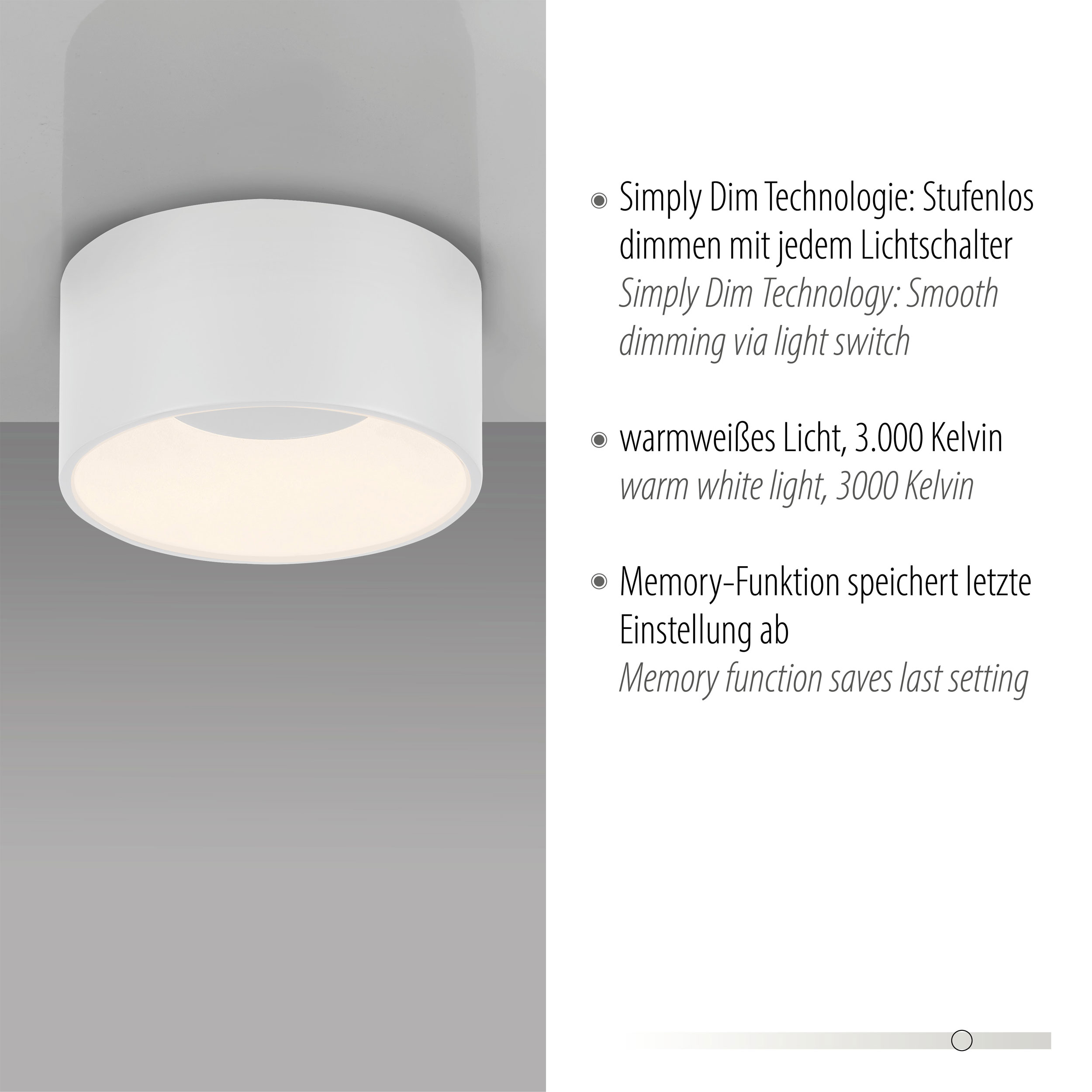 JUST LIGHT.LED-Deckenleuchte 1flg