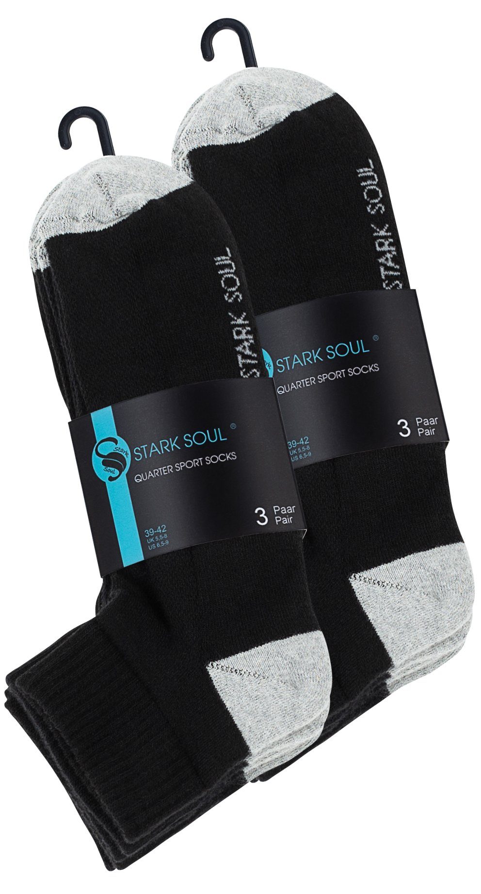 Stark Soul® Sportsocken Quarter Socken-Sportsocken mit Mesh-Strick und Frotteesole 6 Paar